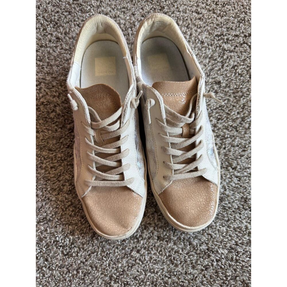 Dolce Vita Metallic Calf Hair Croc-Embossed Sneakers Sz 9.5